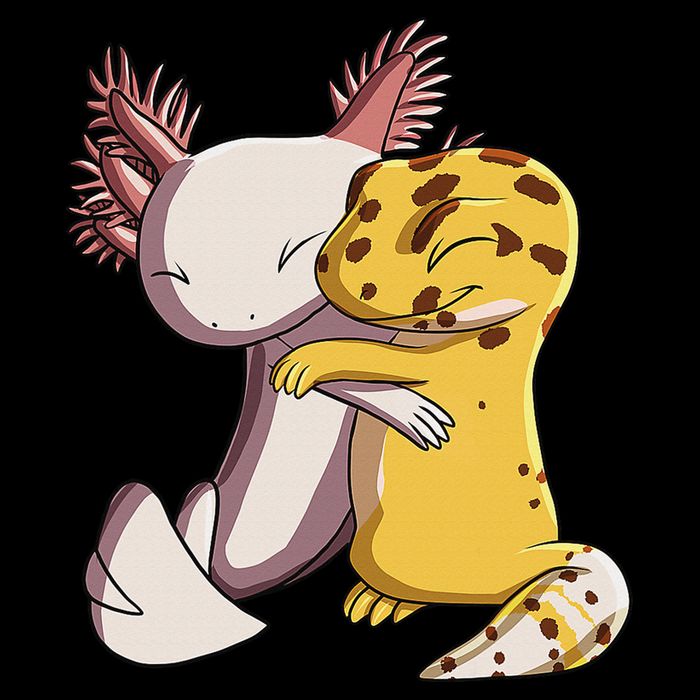 Cute Kawaii Leopard Gecko Hugging Axolotl Funny 16oz Travel Tumbler