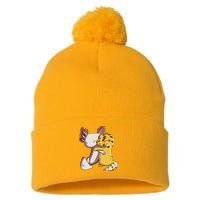 Cute Kawaii Leopard Gecko Hugging Axolotl Funny Pom Pom 12in Knit Beanie