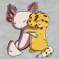 Cute Kawaii Leopard Gecko Hugging Axolotl Funny Ladies PosiCharge Tri-Blend Wicking Tank