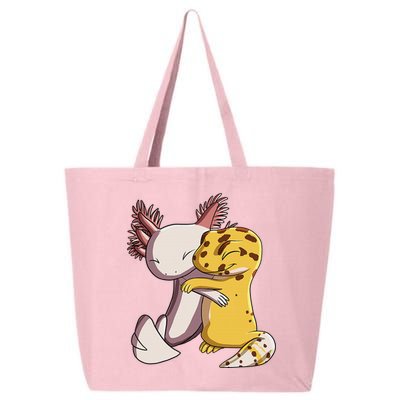 Cute Kawaii Leopard Gecko Hugging Axolotl Funny 25L Jumbo Tote