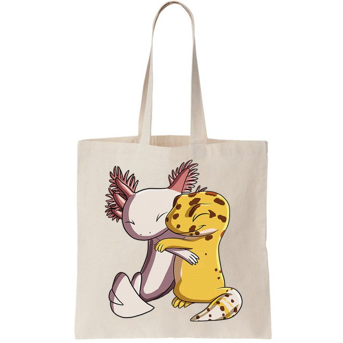 Cute Kawaii Leopard Gecko Hugging Axolotl Funny Bag