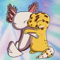 Cute Kawaii Leopard Gecko Hugging Axolotl Funny Legacy Tie Dye Trucker Hat