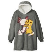 Cute Kawaii Leopard Gecko Hugging Axolotl Funny Hooded Wearable Blanket
