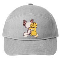 Cute Kawaii Leopard Gecko Hugging Axolotl Funny 7-Panel Snapback Hat