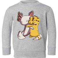Cute Kawaii Leopard Gecko Hugging Axolotl Funny Toddler Sweatshirt