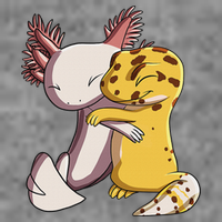 Cute Kawaii Leopard Gecko Hugging Axolotl Funny Toddler Sweatshirt