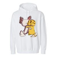 Cute Kawaii Leopard Gecko Hugging Axolotl Funny Garment-Dyed Fleece Hoodie