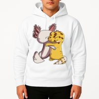Cute Kawaii Leopard Gecko Hugging Axolotl Funny Hoodie