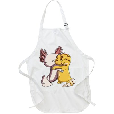 Cute Kawaii Leopard Gecko Hugging Axolotl Funny Apron
