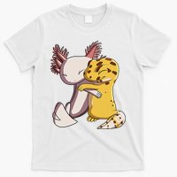 Cute Kawaii Leopard Gecko Hugging Axolotl Funny T-Shirt