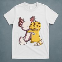Cute Kawaii Leopard Gecko Hugging Axolotl Funny T-Shirt
