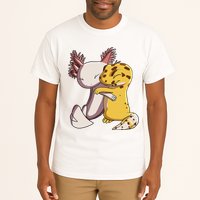 Cute Kawaii Leopard Gecko Hugging Axolotl Funny Tall T-Shirt