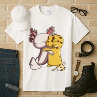 Cute Kawaii Leopard Gecko Hugging Axolotl Funny Tall T-Shirt
