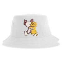 Cute Kawaii Leopard Gecko Hugging Axolotl Funny Sustainable Bucket Hat