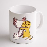 Cute Kawaii Leopard Gecko Hugging Axolotl Funny Mug