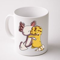Cute Kawaii Leopard Gecko Hugging Axolotl Funny Mug