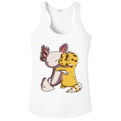 Cute Kawaii Leopard Gecko Hugging Axolotl Funny Ladies PosiCharge Competitor Racerback Tank