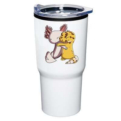 Cute Kawaii Leopard Gecko Hugging Axolotl Funny Tumbler