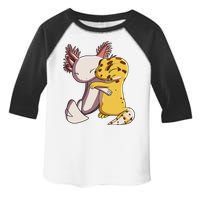 Cute Kawaii Leopard Gecko Hugging Axolotl Funny Toddler Fine Jersey T-Shirt