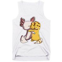 Cute Kawaii Leopard Gecko Hugging Axolotl Funny Tank Top