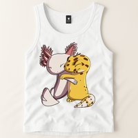 Cute Kawaii Leopard Gecko Hugging Axolotl Funny Tank Top