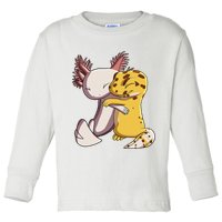 Cute Kawaii Leopard Gecko Hugging Axolotl Funny Toddler Long Sleeve Shirt