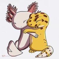 Cute Kawaii Leopard Gecko Hugging Axolotl Funny Visor