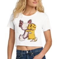 Cute Kawaii Leopard Gecko Hugging Axolotl Funny Crop Top