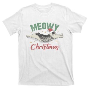 Christmas Kitty Lover Xmas Funny Santa Cat Meowy T-Shirt