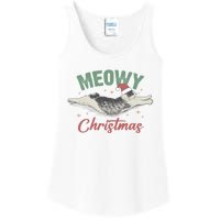 Christmas Kitty Lover Xmas Funny Santa Cat Meowy Ladies Essential Tank