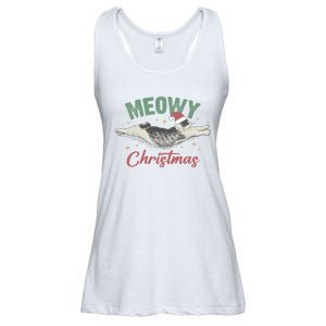 Christmas Kitty Lover Xmas Funny Santa Cat Meowy Ladies Essential Flowy Tank