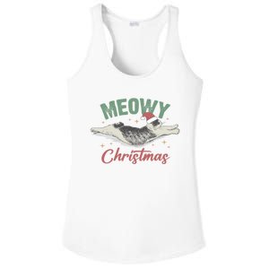 Christmas Kitty Lover Xmas Funny Santa Cat Meowy Ladies PosiCharge Competitor Racerback Tank