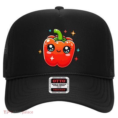 Cute Kawaii Lover Japanese Food Pepper High Crown Mesh Back Trucker Hat