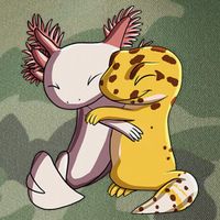 Cute Kawaii Leopard Gecko Hugging Axolotl Legacy Tie Dye Trucker Hat