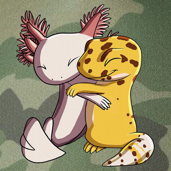 Cute Kawaii Leopard Gecko Hugging Axolotl Legacy Tie Dye Trucker Hat