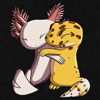 Cute Kawaii Leopard Gecko Hugging Axolotl Ladies PosiCharge Tri-Blend Wicking Tank