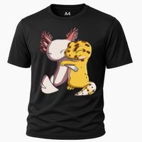 Cute Kawaii Leopard Gecko Hugging Axolotl Performance Shirt