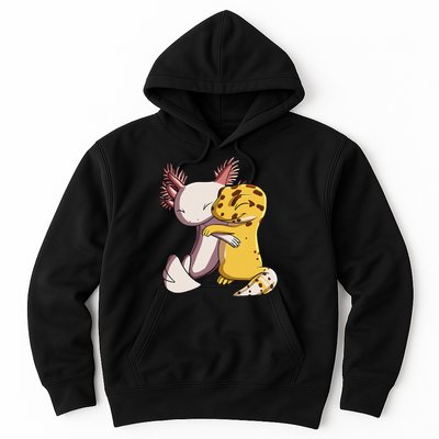 Cute Kawaii Leopard Gecko Hugging Axolotl Hoodie