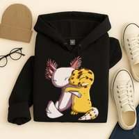 Cute Kawaii Leopard Gecko Hugging Axolotl Hoodie
