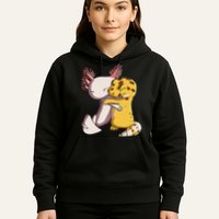Cute Kawaii Leopard Gecko Hugging Axolotl Hoodie