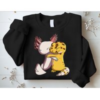 Cute Kawaii Leopard Gecko Hugging Axolotl Sweatshirt