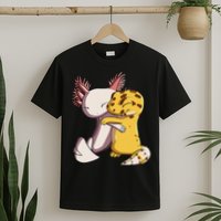Cute Kawaii Leopard Gecko Hugging Axolotl T-Shirt