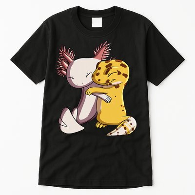 Cute Kawaii Leopard Gecko Hugging Axolotl Tall T-Shirt