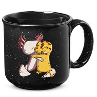 Cute Kawaii Leopard Gecko Hugging Axolotl 15oz Campfire Ceramic Mug