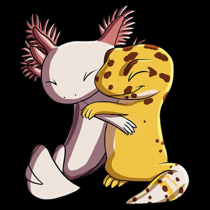 Cute Kawaii Leopard Gecko Hugging Axolotl Cooling Performance Long Sleeve Crew
