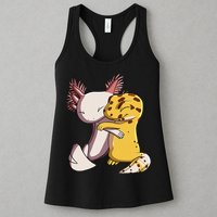 Cute Kawaii Leopard Gecko Hugging Axolotl Womens Tank Top