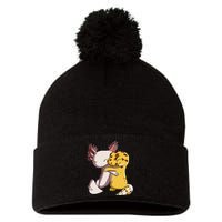 Cute Kawaii Leopard Gecko Hugging Axolotl Pom Pom 12in Knit Beanie