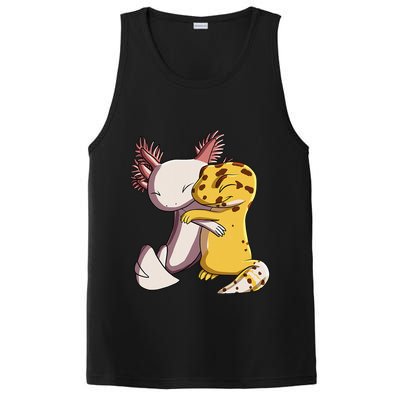 Cute Kawaii Leopard Gecko Hugging Axolotl PosiCharge Competitor Tank