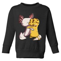 Cute Kawaii Leopard Gecko Hugging Axolotl Toddler Sweatshirt