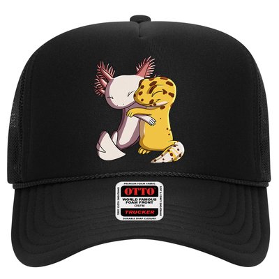 Cute Kawaii Leopard Gecko Hugging Axolotl Trucker Hat